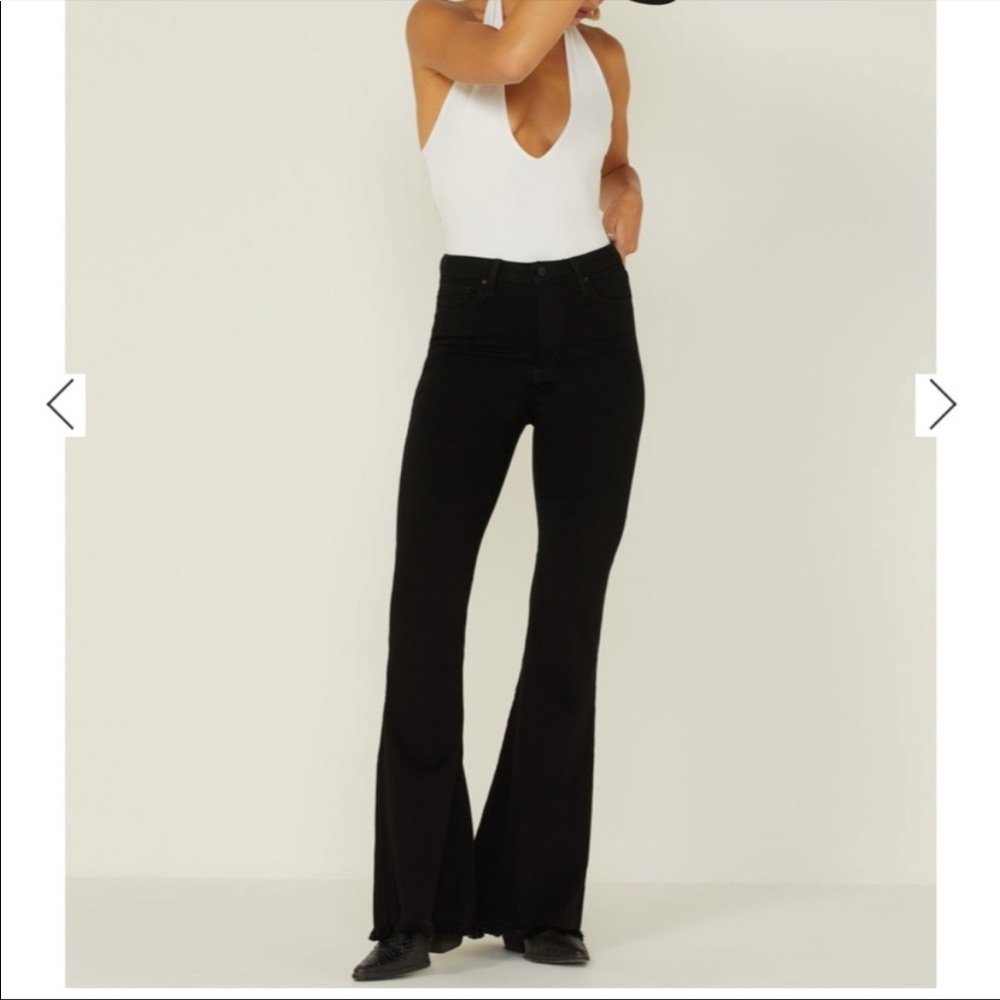 JUST BLACK DENIM HIGH-RISE FLARE JEANS